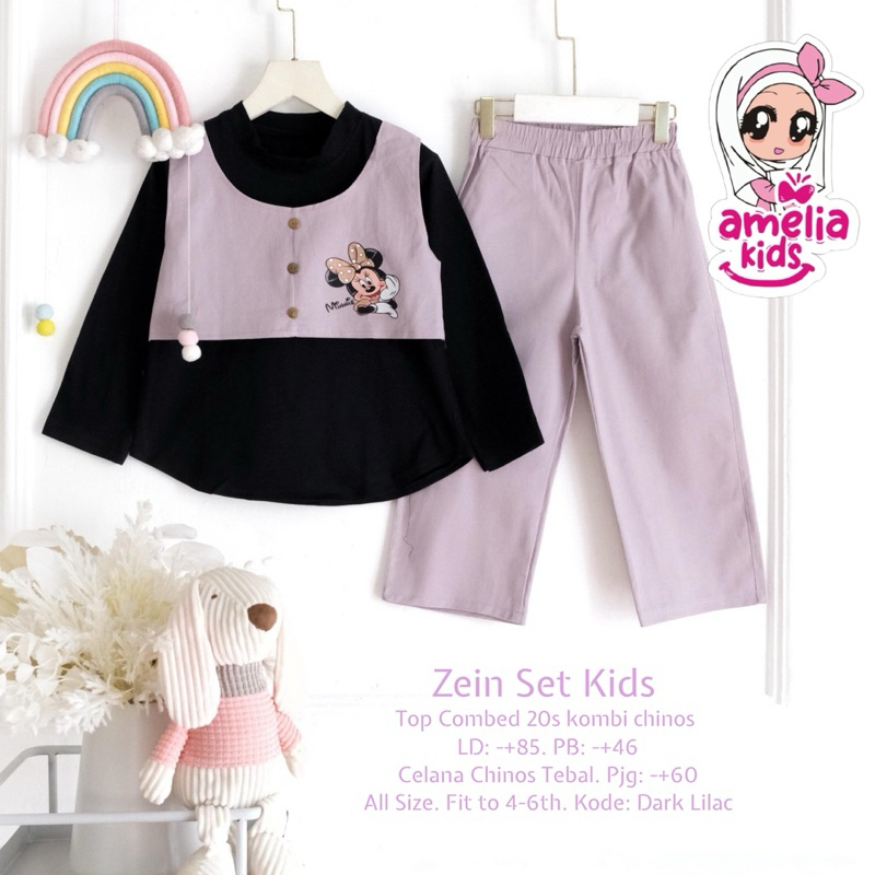 Setelan Anak Zein Fatia Set Amelia Kids | Setelan Atasan Celana Anak