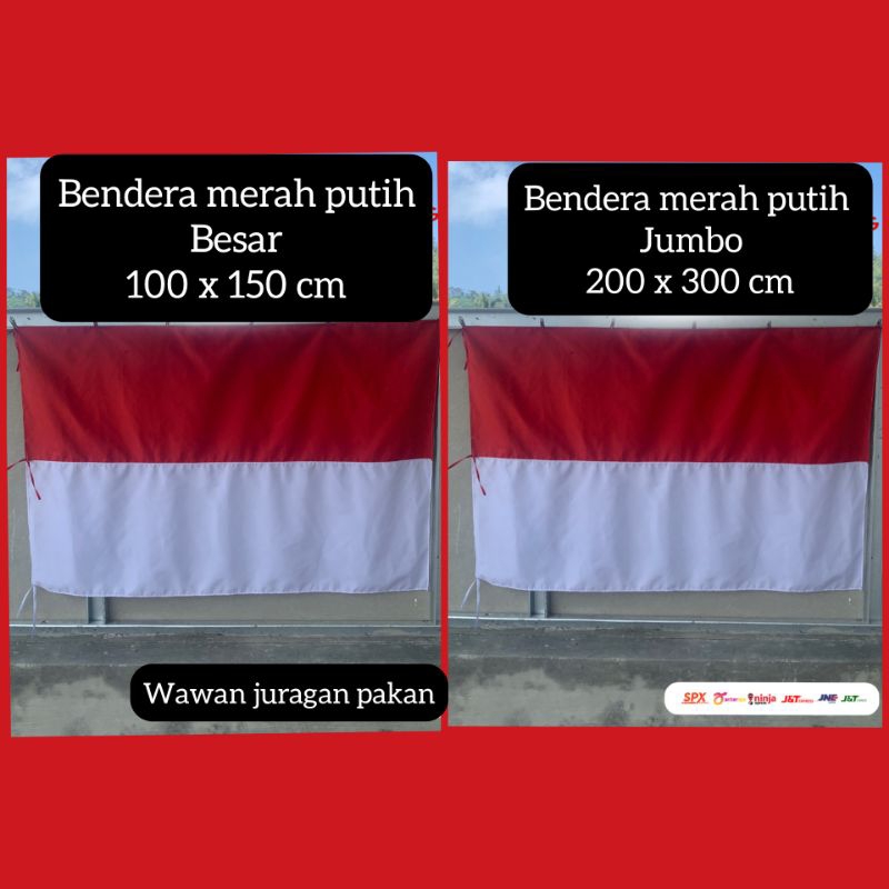 Bendera Merah Putih ukuran Jumbo / Bendera Indonesia Ukuran Besar / Bendera Jumbo