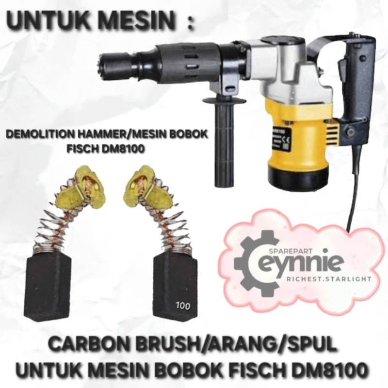 CARBON BRUSH DM8100 DM 8100 FISCH ARANG UNTUK MESIN BOBOK FISCH DM8100 DM 8100 CARBON BRUSH MESIN DE