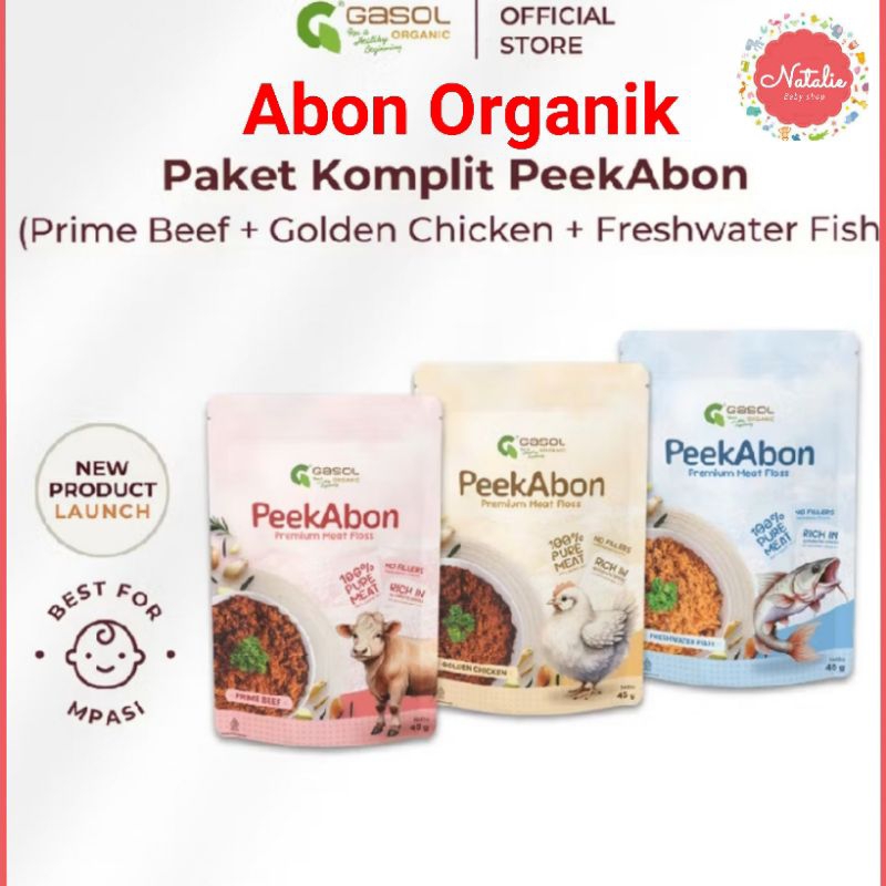 

GASOL Abon Premium Peekabon Ayam, Sapi, dan Ikan 100% Daging Asli