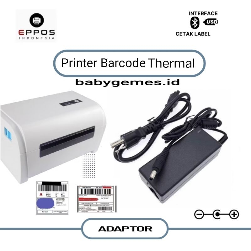 

Adaptor Charger Barcode Thermal Printer Desktop