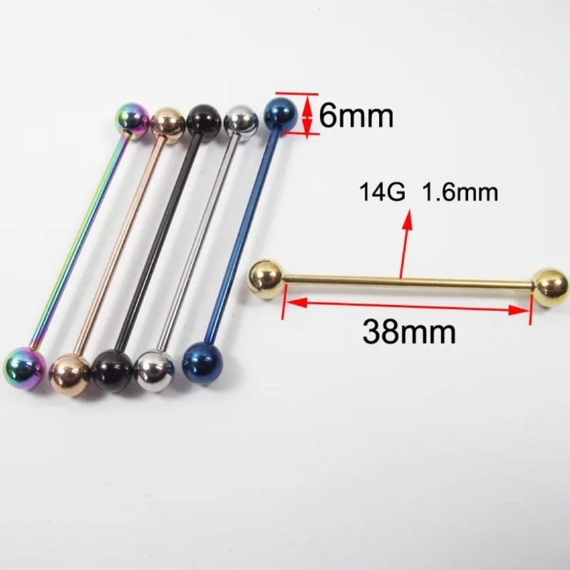 TINDIK INDUSTRIAL TITANIUM / BARBEL INDUSTRIAL TITANIUM / ANTING TELINGA / TINDIK TELINGA TITANIUM /