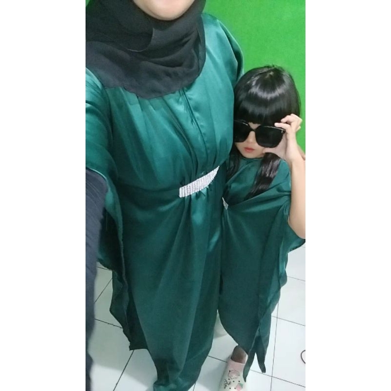 kaftan couple ibu busui dan anak 4-7 tahun/baju kaftan lebaran mewah elagan