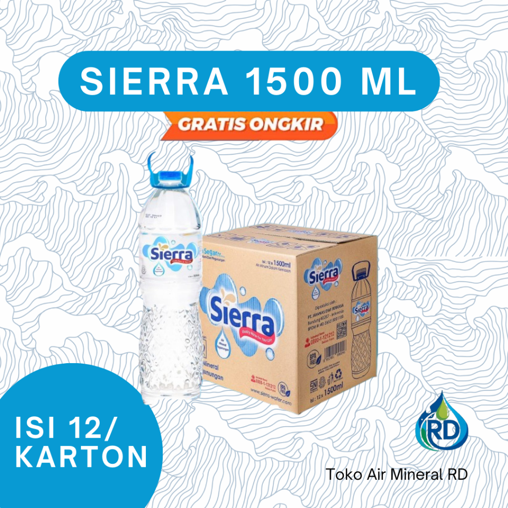 

RD - SIERRA Botol 1500 ML 1 Dus - Isi 12 x 1500 ML - Air Minum Mineral Botol