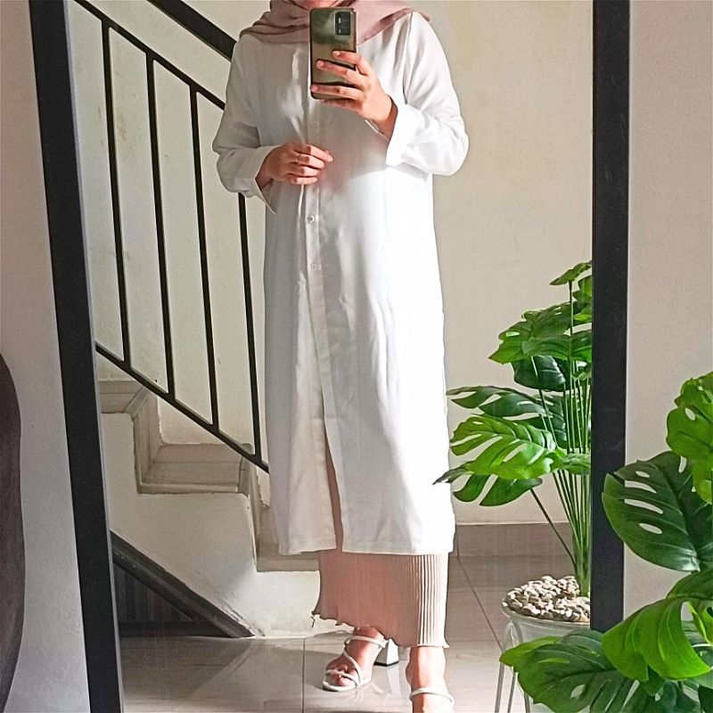 ONE SET TUNIK CRINKLE ROK PLISKET WAVY/ ONESET TUNIK ROK LEBARAN