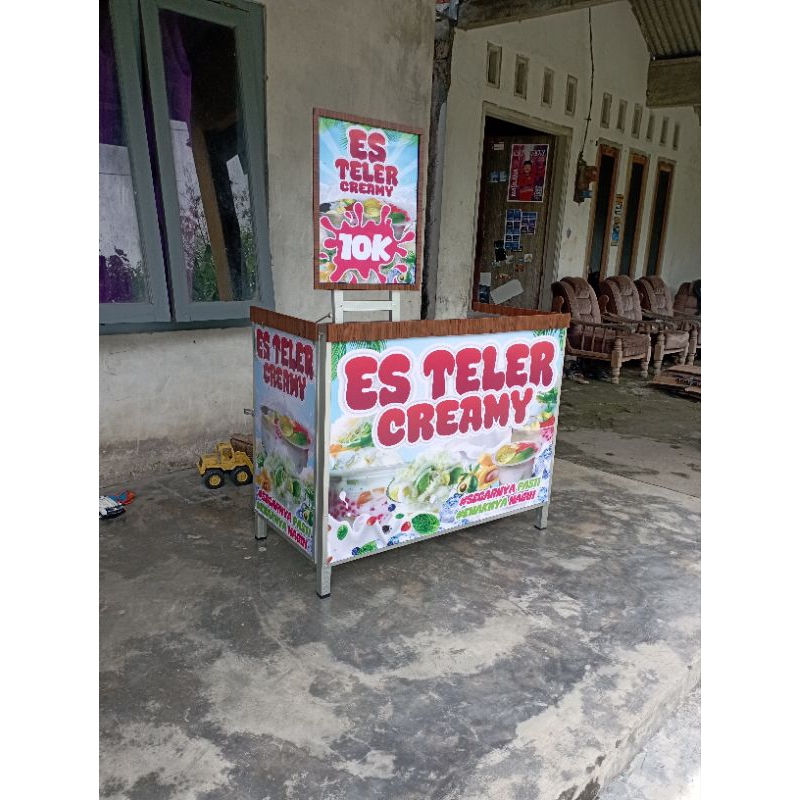 Jual Meja Portable / Booth Portable / Buat jualan Es dan jajan - Bahan Kerangka Besi Ringan