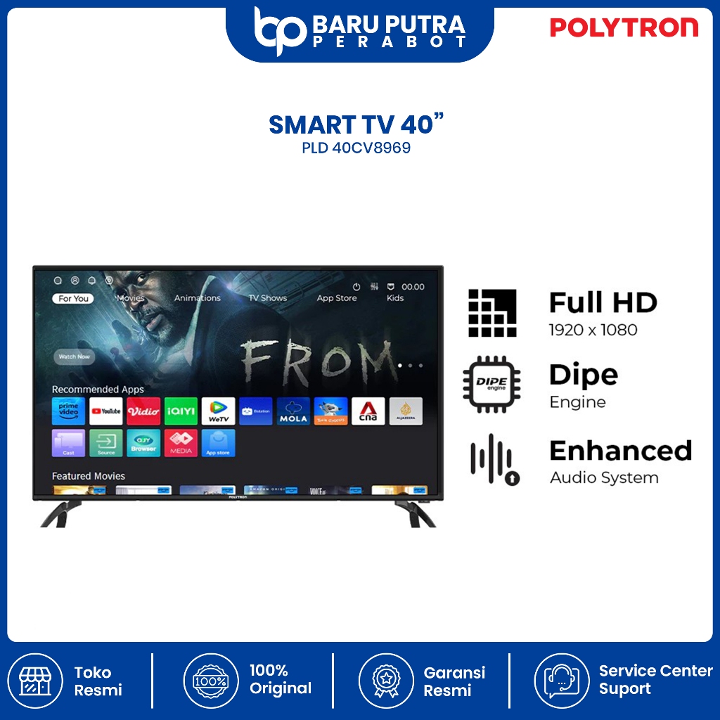 TV POLYTRON 40Inch Smart Digital TV 40" PLD 40CV8969