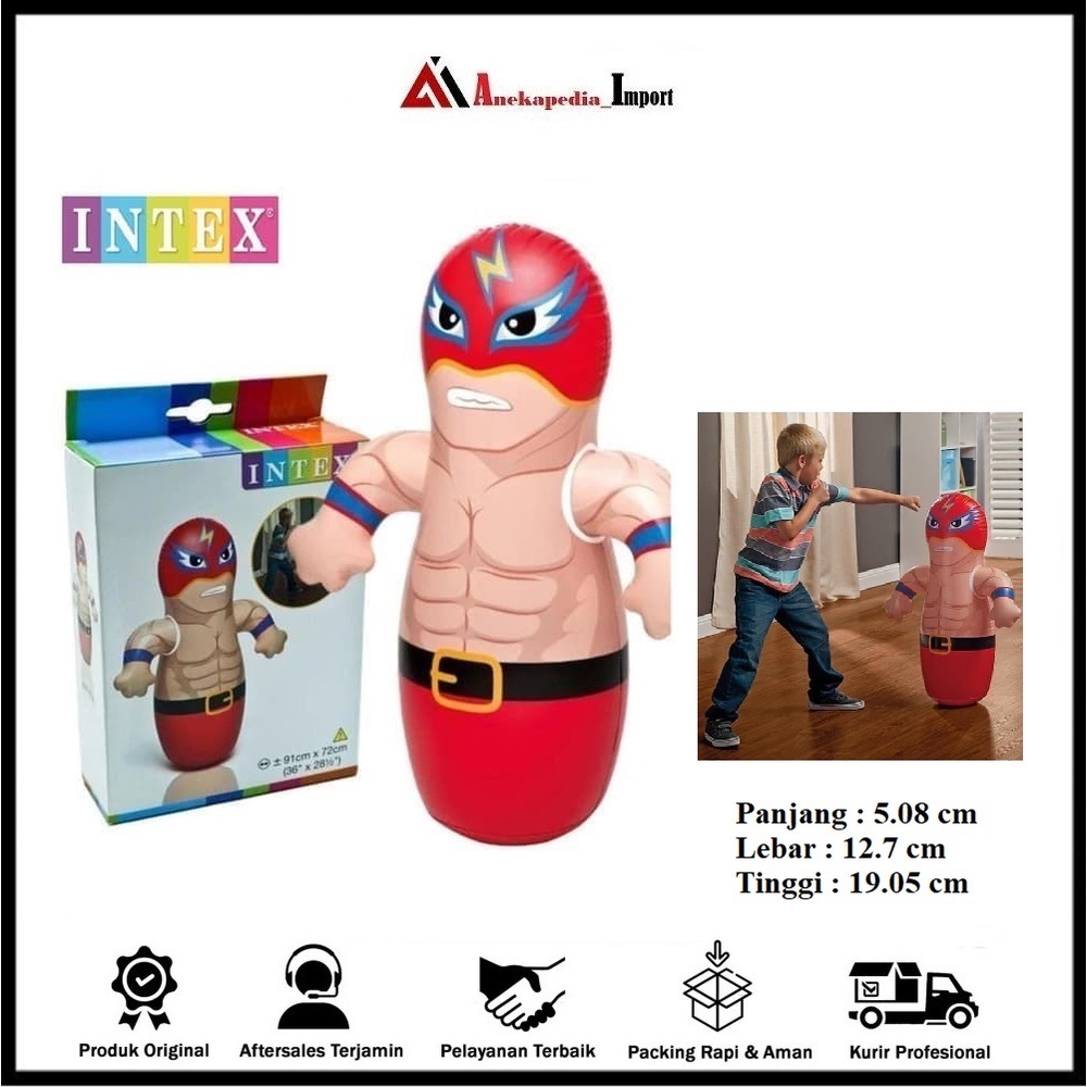 Intex Mainan Anak Samsak Tinju - Balon Tinju - Samsak Wresher - 44672 - Samsak Tinju Anak - Samsak -