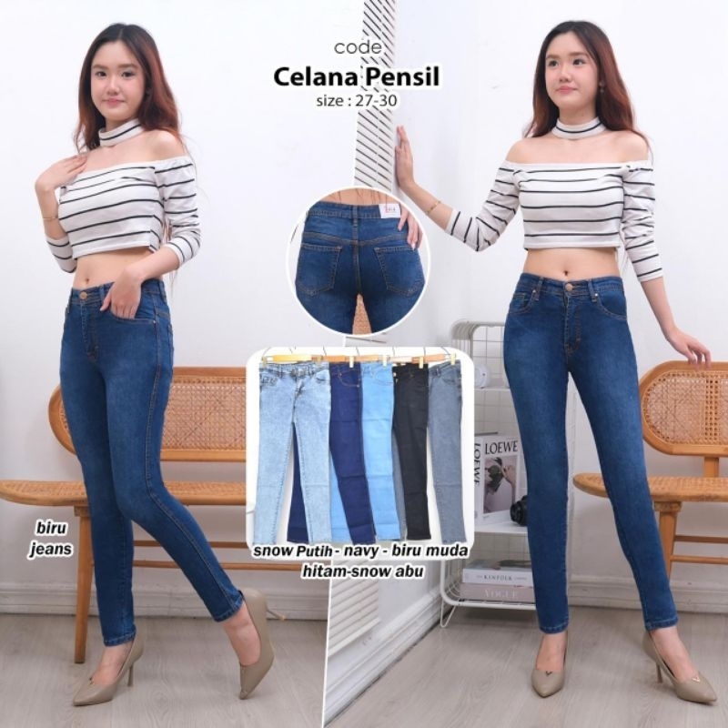 celana jeans pensil L414 Woman size 27-30