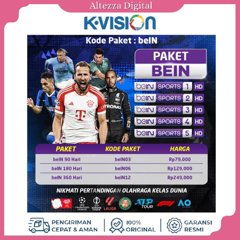 Tv Voucher Paket K-Vision Bein Sports Liga Champions La liga Eropa Liga Bisa semua Jenis K-Vision