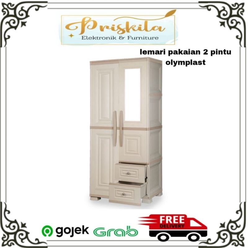 lemari pakaian 2 pintu olymplast / OTC 2p modern/ lemari baju minimalis furniture Palembang