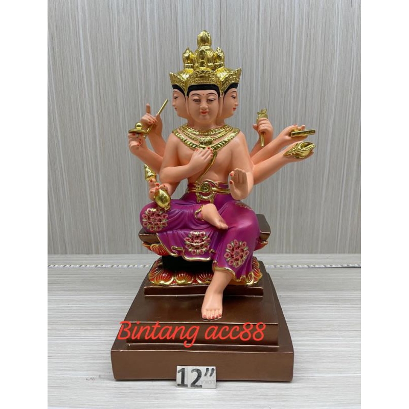 patung buddha 4wajah / semienfo / se mien fo - fiber - 12inch - l25