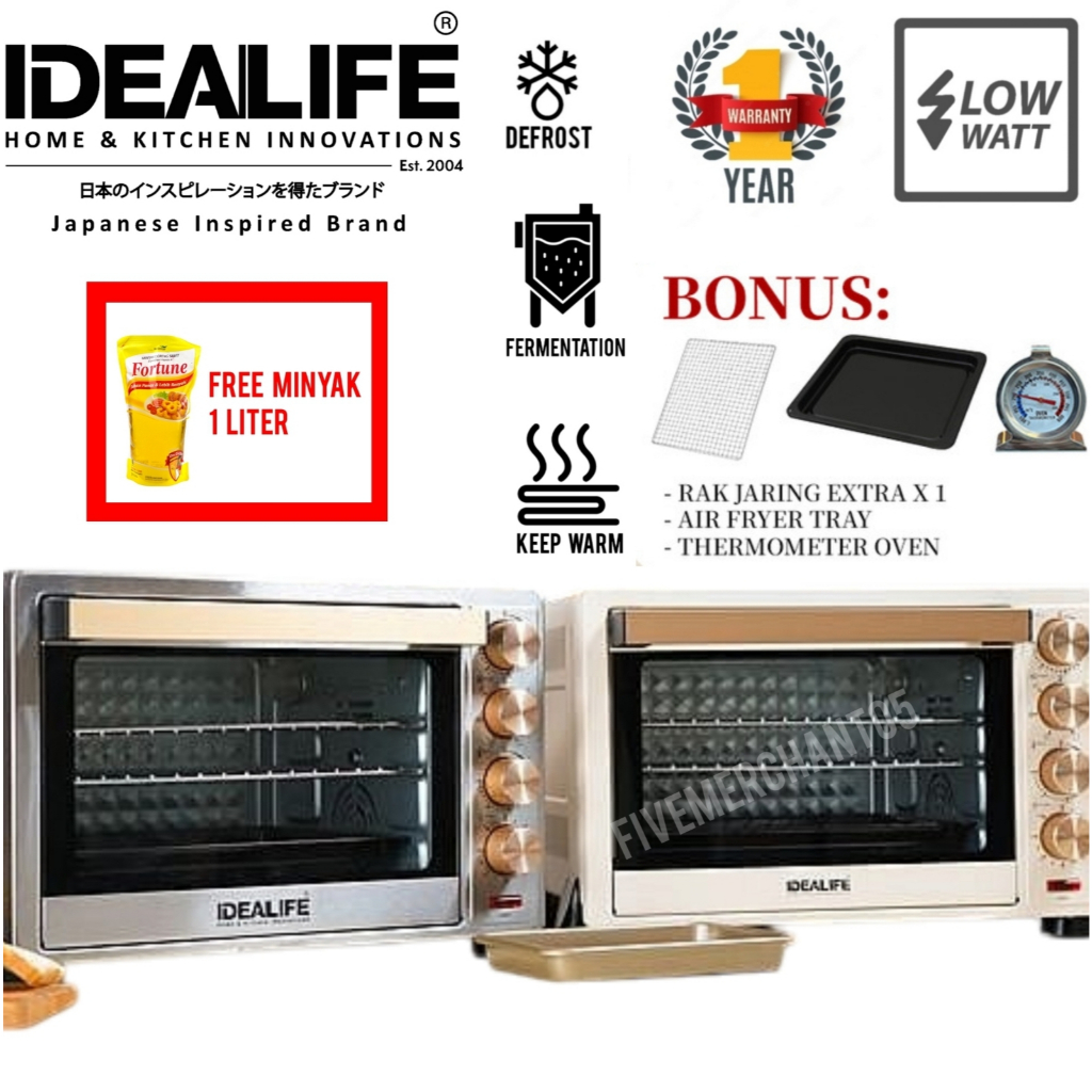 Oven Air Fryer Idealife IL 330 30 Liter Oven Pemanggang Rotiserrie IL-330 Air Fryer Idealife Oven Pa