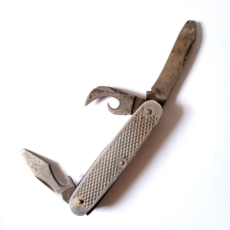 Antik Pisau Lipat Tua Marking PNRI 00238 Logam Utuh Tua