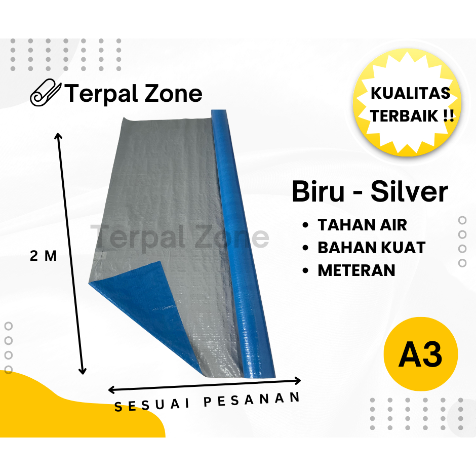 Terpal Zone - Terpal Plastik A3 Meteran Lebar 2 Meter