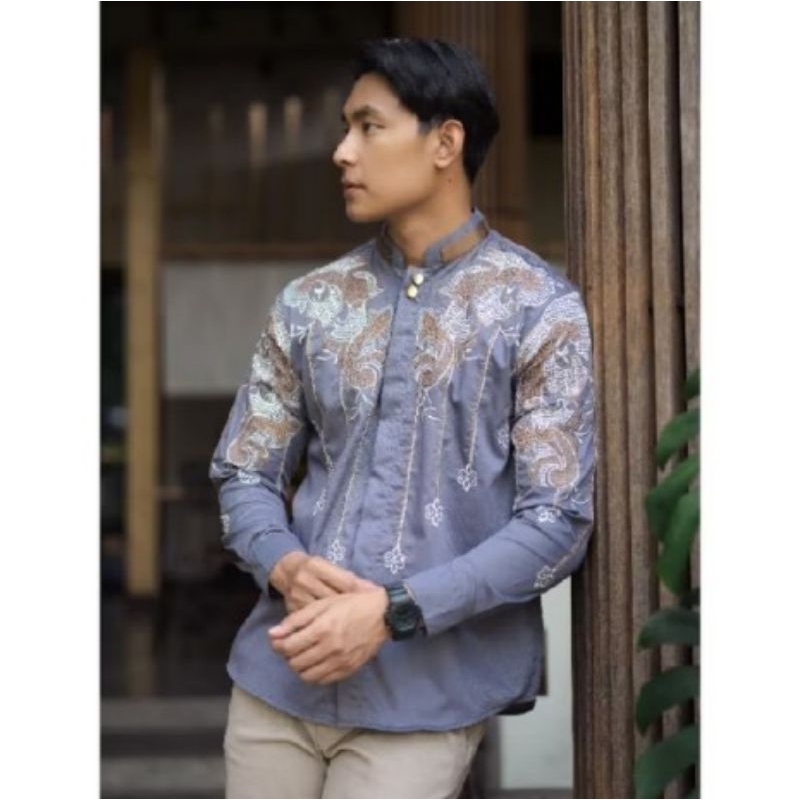 Kemeja Bordir Pria NUC.ID Kamal 06 (Abu)