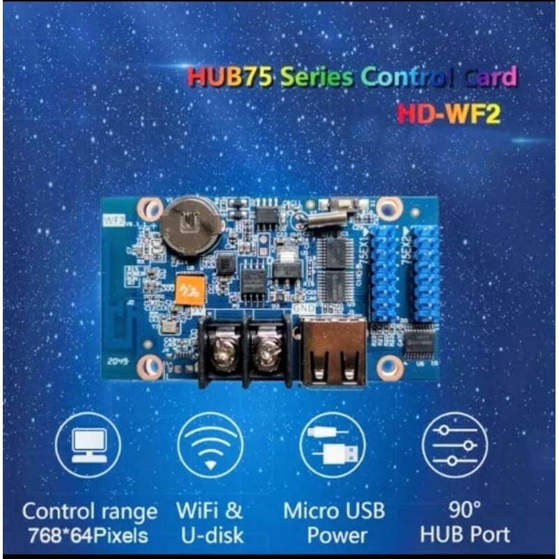 Controller LED Huidu HD-WF2 (Wifi) RGB Full Color hd bukan wf1 HDWF2
