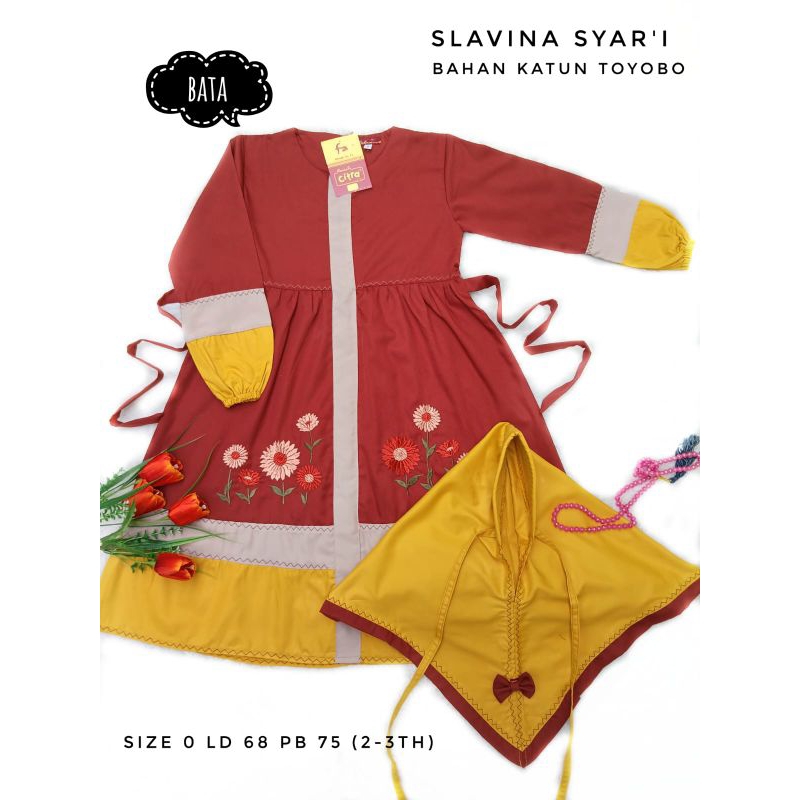 GAMIS ANAK PEREMPUAN USIA 2 -3 TAHUN SLAVINA SYARI BY CITRA KIDS