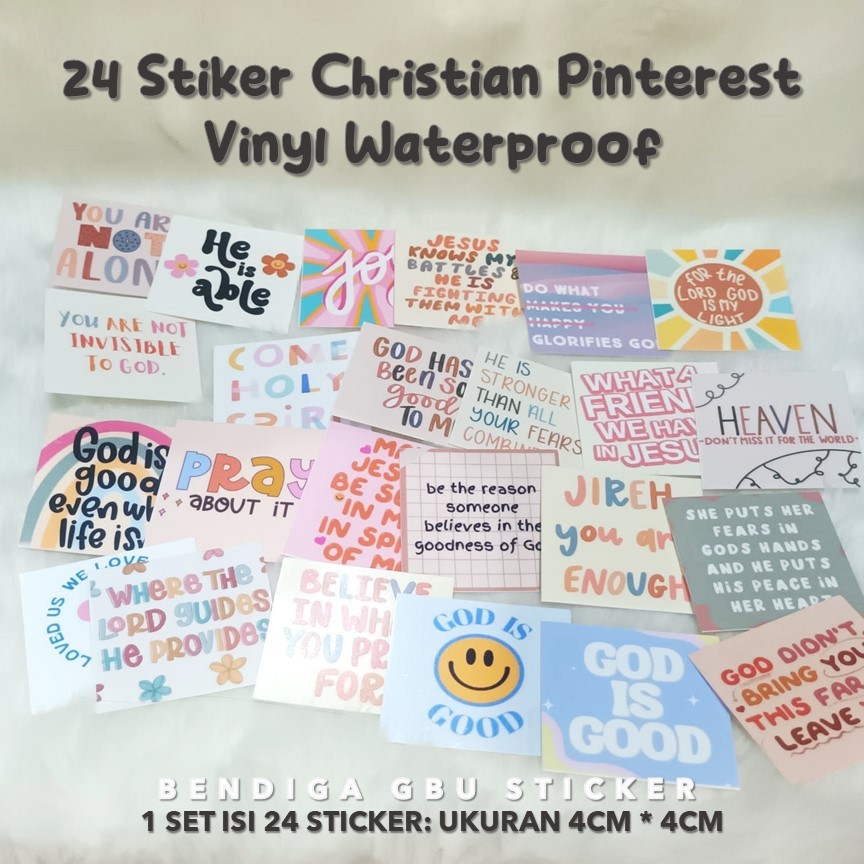 

24 stiker pinterest christian rohani vinyl tahan air | Sticker BENDIGA | Stiker Vinyl Gospel Alkitab Firman Rohani Kristiani Kristen Sekolah Minggu BuJo Stiker Handphone Laptop Cermin Dekorasi Natal Paskah