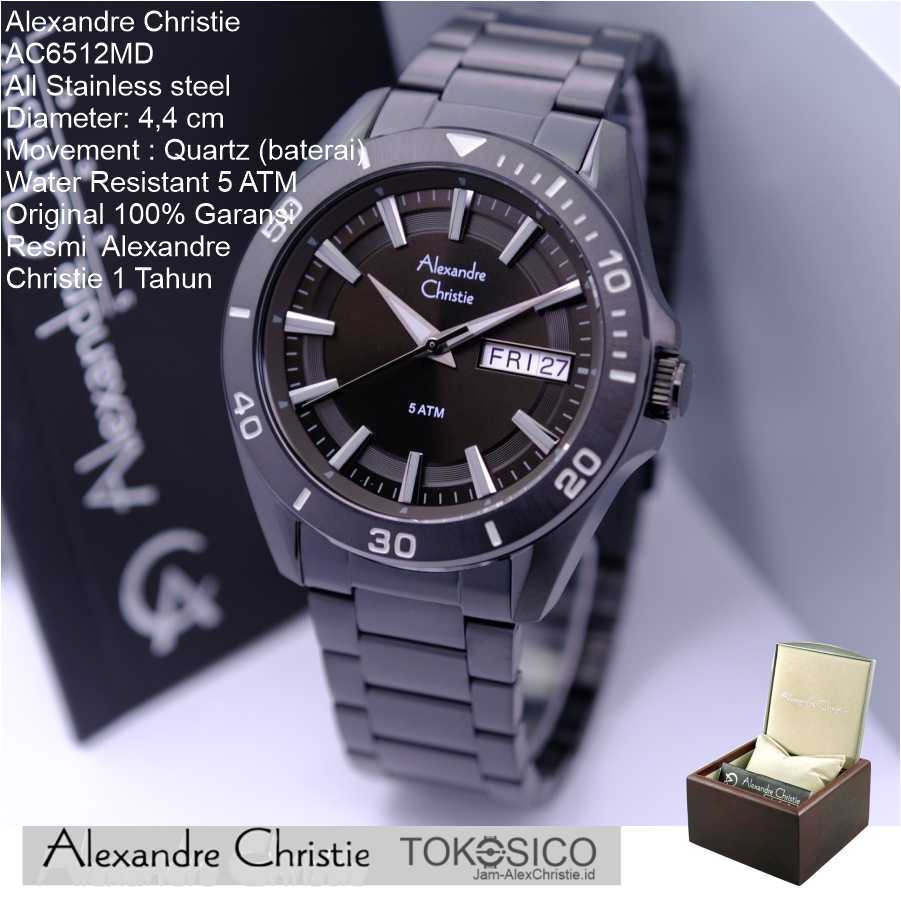 NEW Alexandre Christie ORIGINAL jam tangan pria full black AC6512 garansi 1 th Alexander Cristie ori
