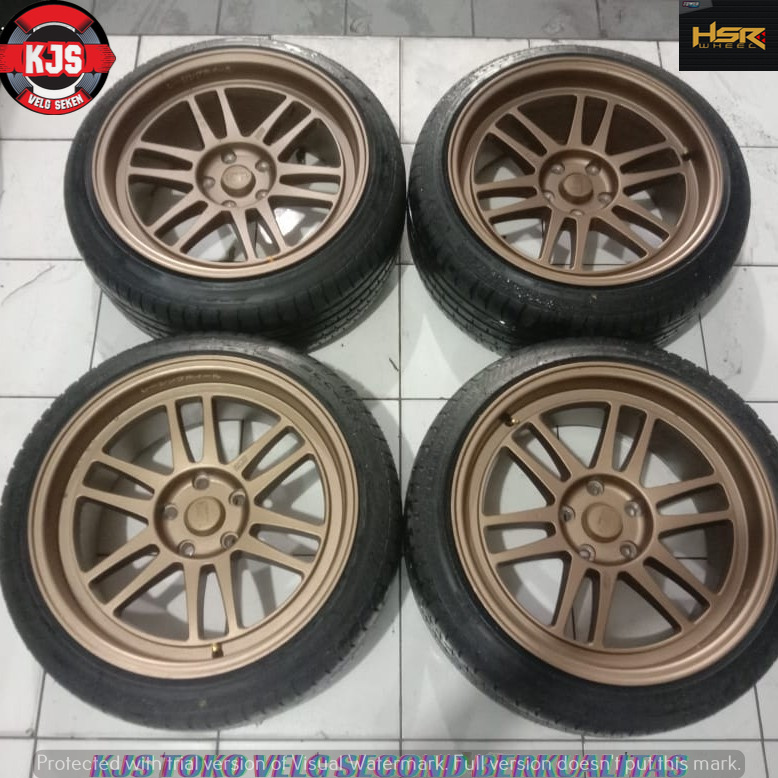 READY STOK VELG RACING SECOND MODEL HSR BLY-01 RING 18 PCD 5X114,3 OFFSET 25 WARNA BRONZE + BAN 215 