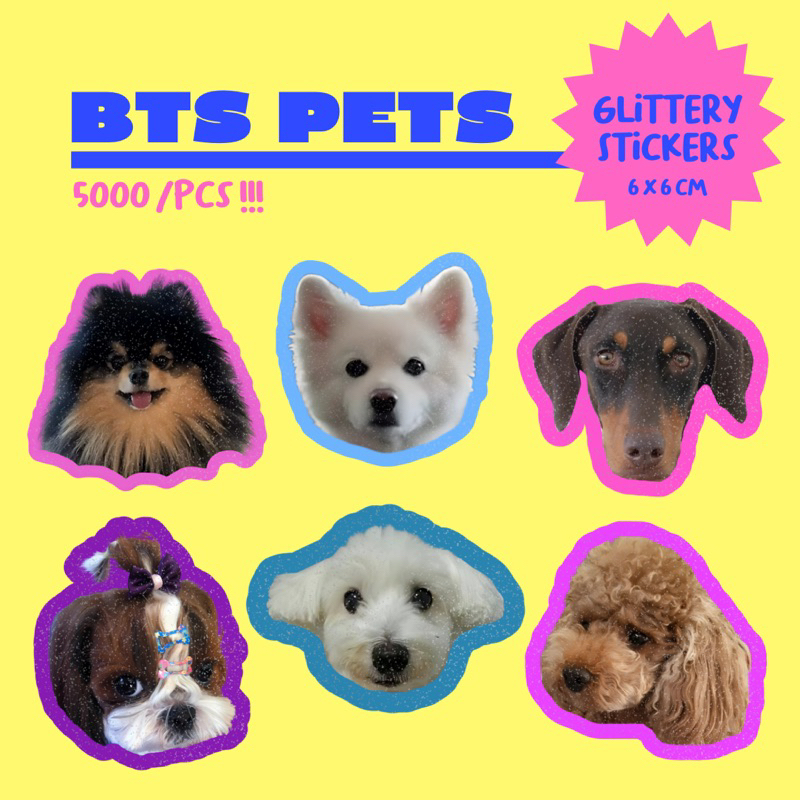 

BTS PETS GLITTERY STICKER ( STIKER BANGTAN) by @staringatyoon
