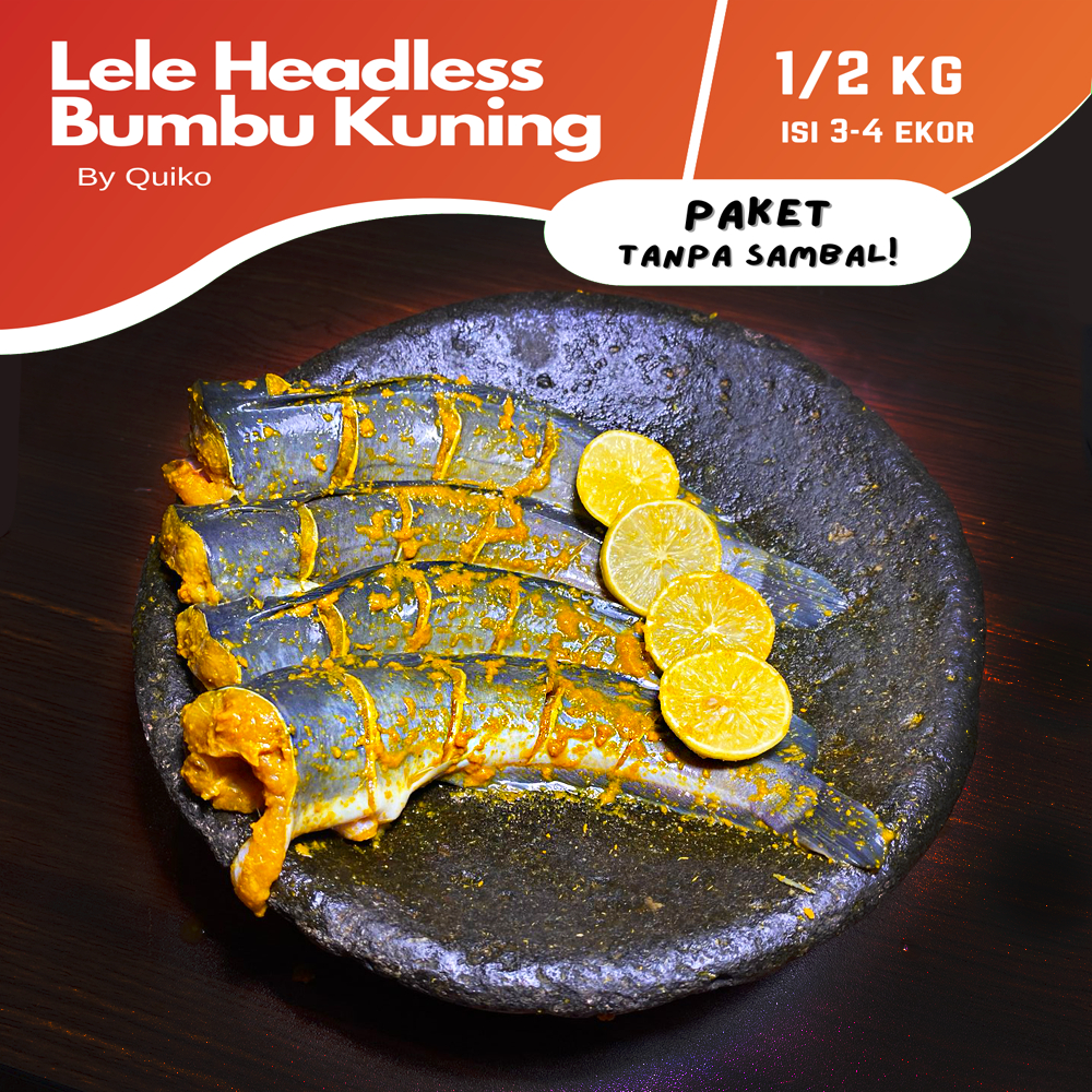 

QUIKO Lele Bumbu Kuning TANPA SAMBAL Tanpa Kepala isi 3-4 / 1/2kg (tanpa pengawet)