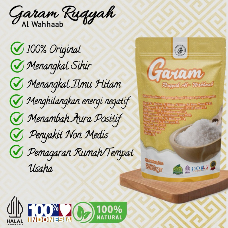 

Garam Ruqyah Al Wahhaab 250-500gr Rekomendasi Dari Syekh Ali Jaber 100% Original