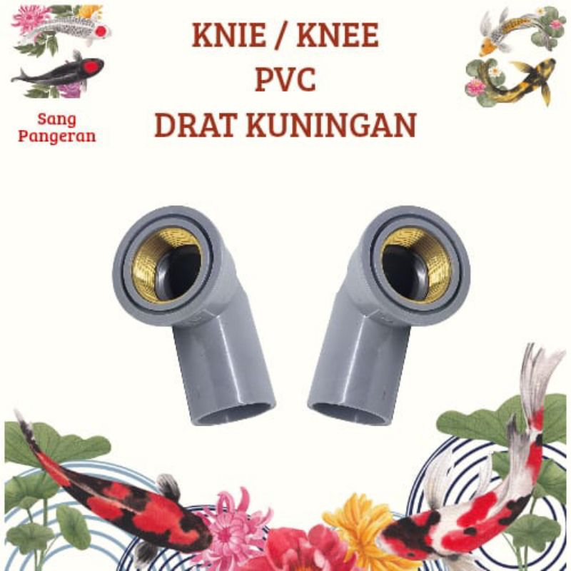 Knee Drat Kuningan / Knie PVC Drat Dalam Kuningan 1/2" , 3/4" , 1/2"x3/4"