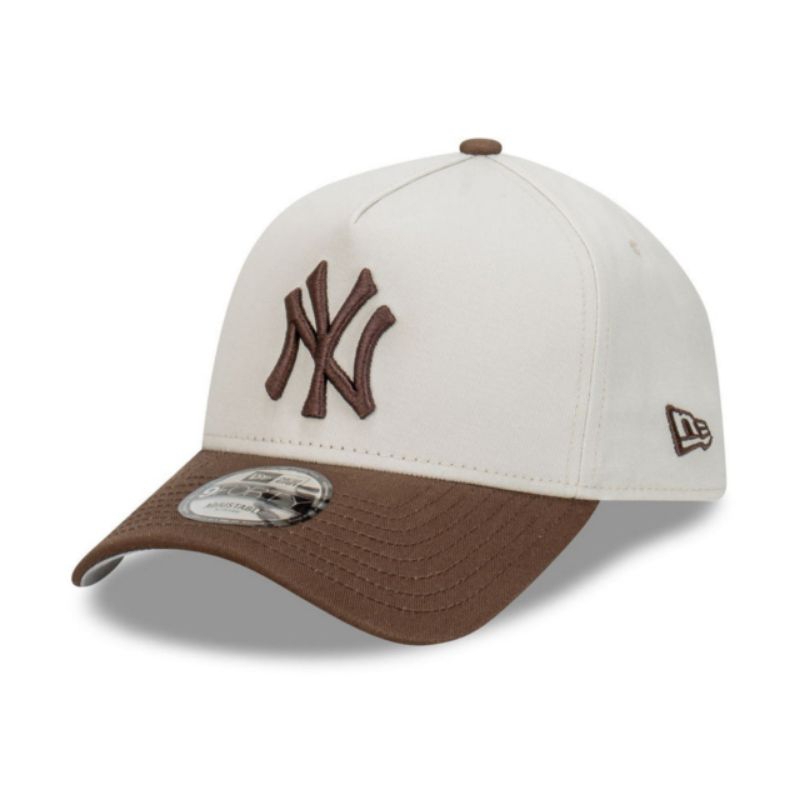 Topi New Era Cap New York Yankees Vintage Stone Walnut Type A Frame 9Forty Adjustable Original