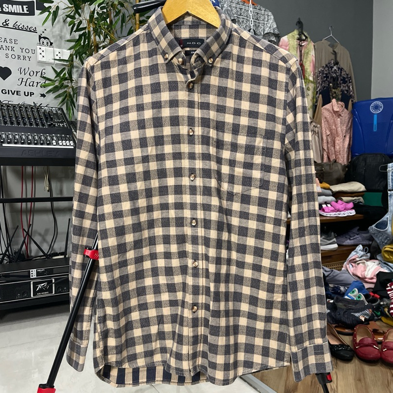 moc kemeja lengan panjang motif kotak