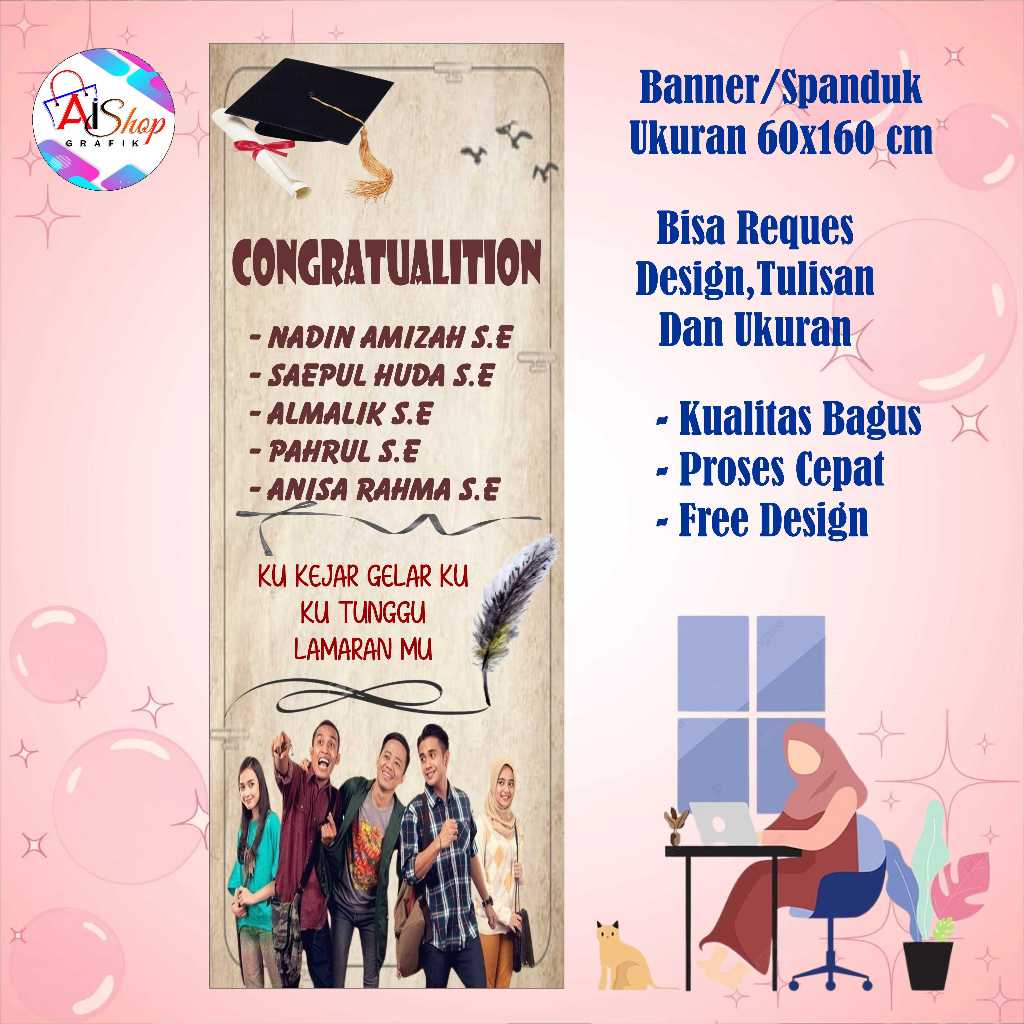 spanduk banner wisuda custome