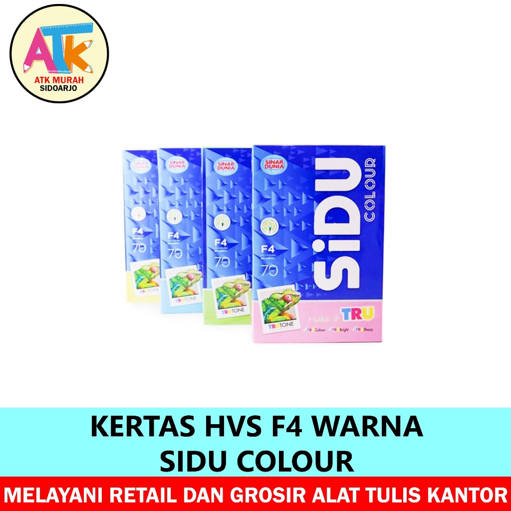 KERTAS HVS SIDU 70 F4 WARNA