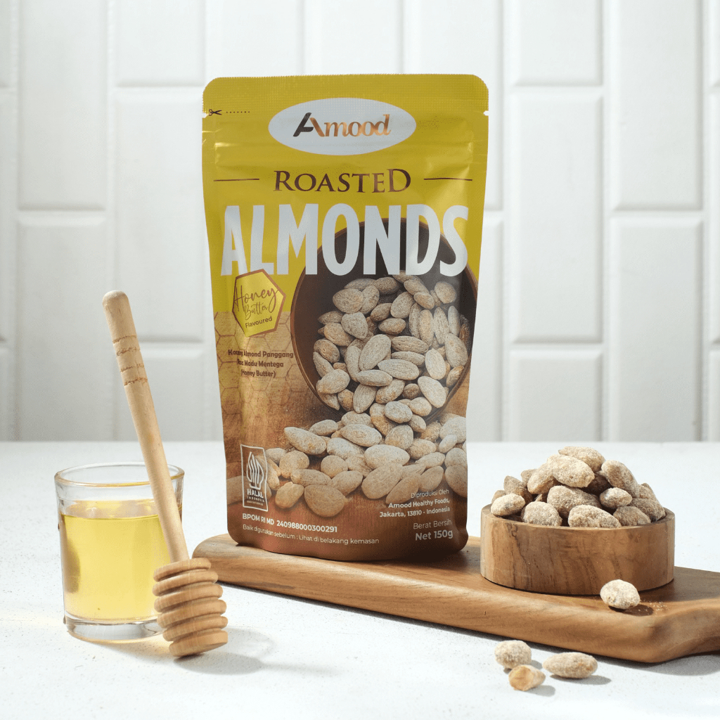 

Kacang Almond Panggang Amood Rasa Honey Butter 50 Gram