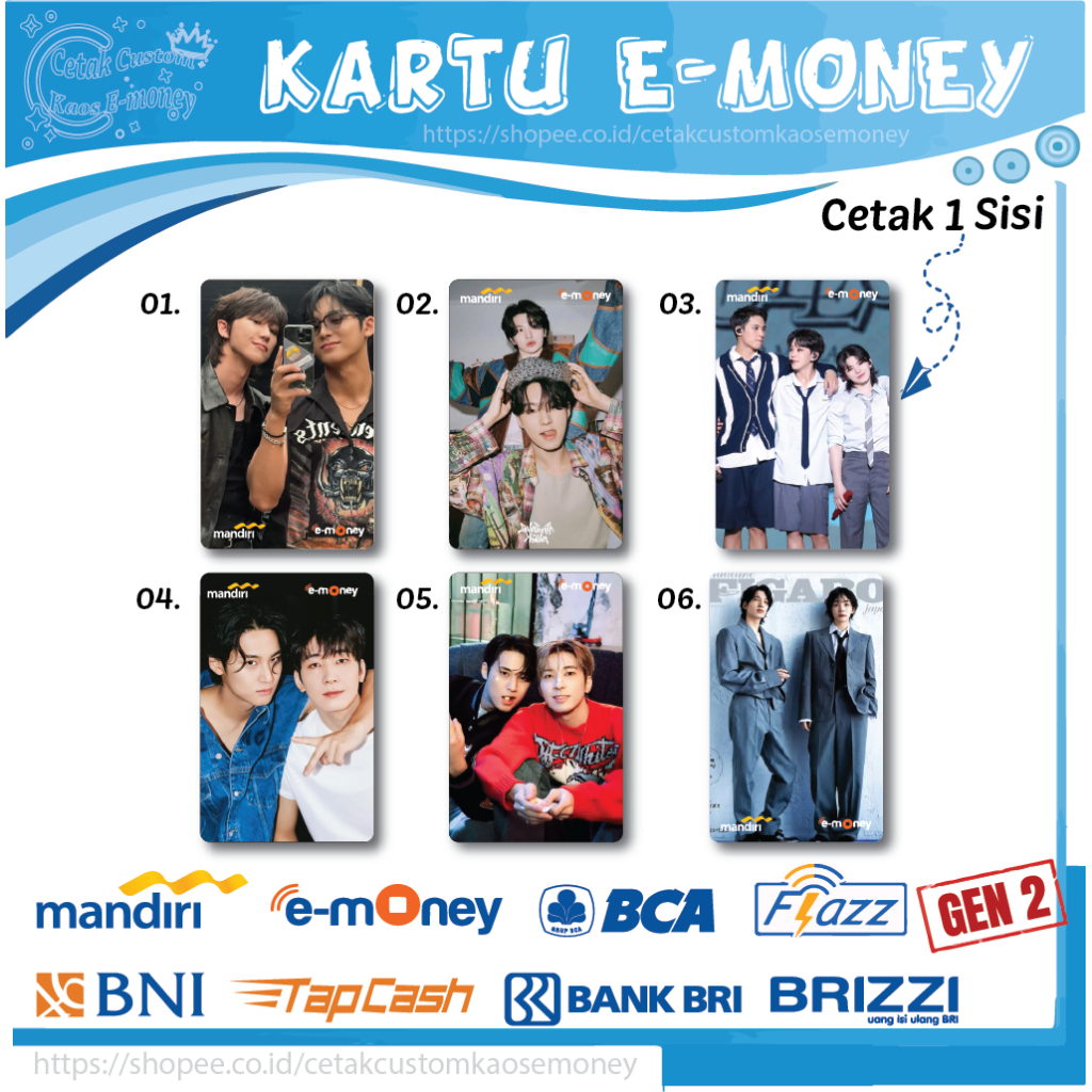 KARTU E MONEY E TOLL KPOP MEMBER SEVENTEEN KOREA 06 EMONEY MANDIRI BCABNI BRI - 1 SISI