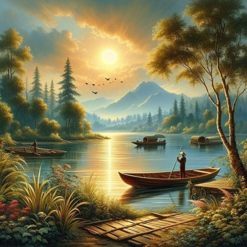 poster cetak jumbo pemandangan alam hiasan dinding pemandangan alam macam macam ukuran