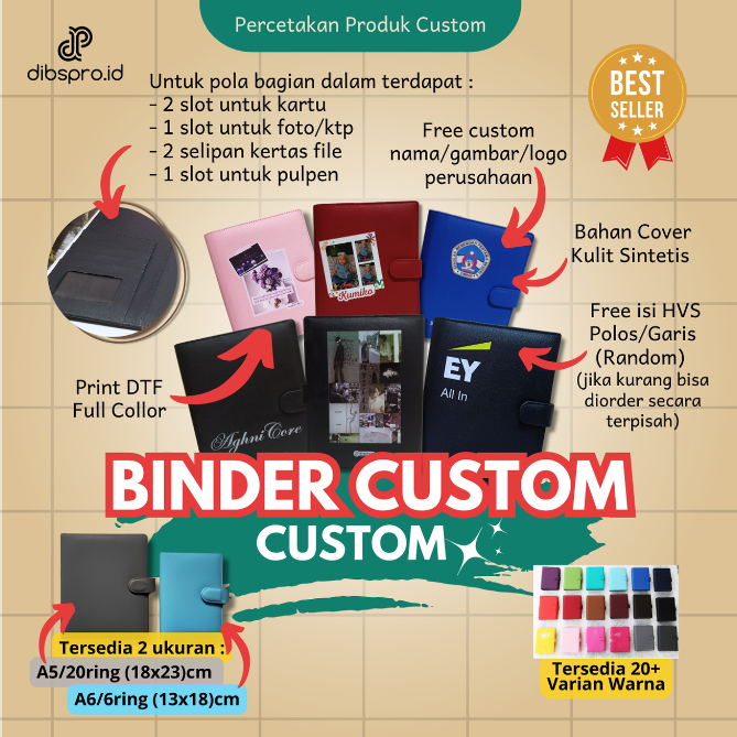 

Binder Custom A6, Custom Binder Grosir & Satuan