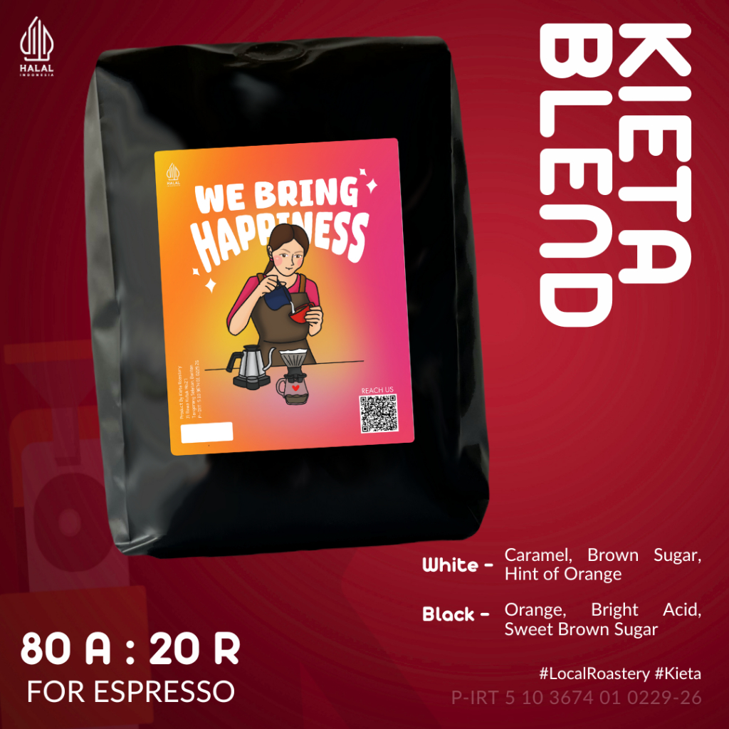 

Kieta Roastery - Biji Kopi Kieta Espresso Blend 80% Arabika 200g / Bubuk Arabica Roasted Coffee Bean