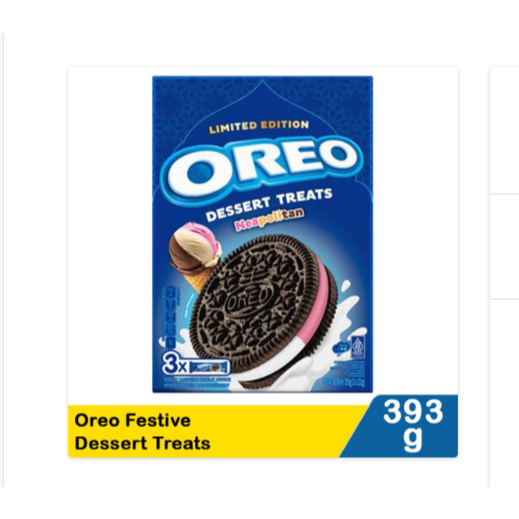 

oreo festive dessert treats neopolitan 393g