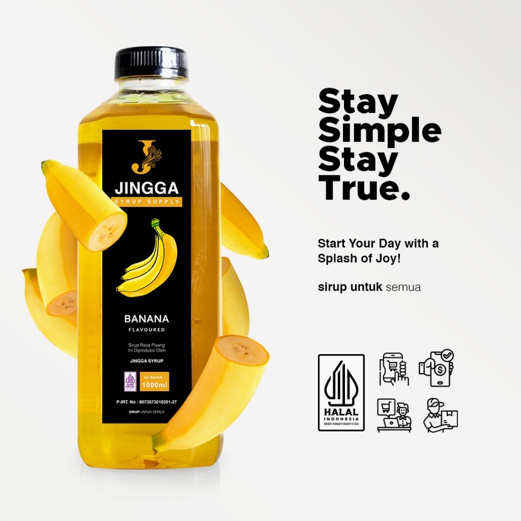 

JINGGA Banana Syrup 1000ml - Sirup Pisang Untuk Kopi Kemasan 1 L