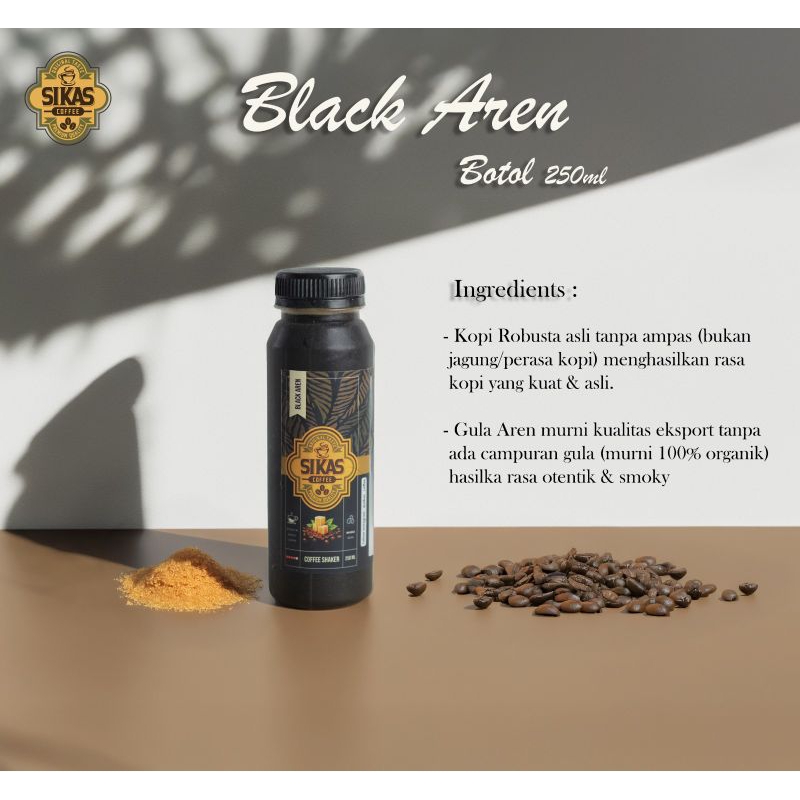 

BLACK AREN KOPI BOTOL SHAKER 250ml/6Pcs(kopi Siap Seduh)