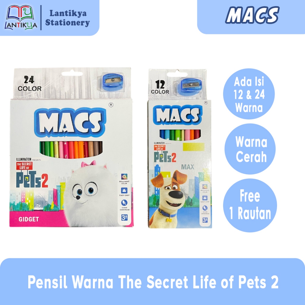 

Macs Pensil Warna The Secret Life Of Pets 2/ 12 & 24 Warna