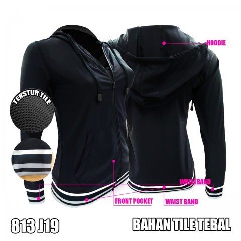 Jaket Wanita Olahraga Gym Fitness Aerobic Zumba Full Tile Transparant J19/J20 by Sixpack