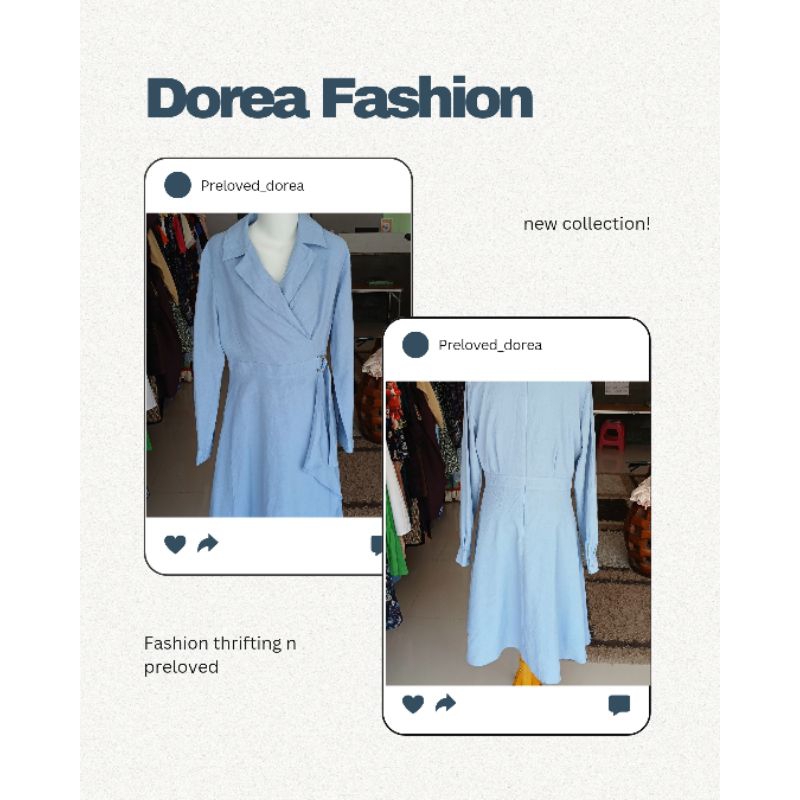 midi dress wanita casual model kimono