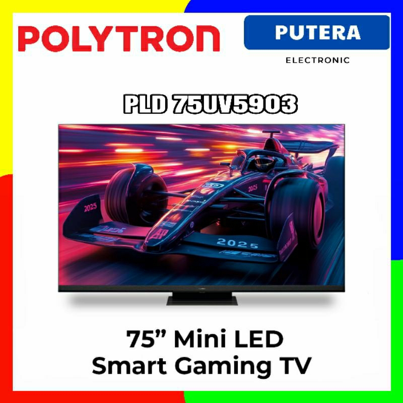 POLYTRON SMART GAMING TV 75 inch 4K UHD PLD75UV5903 MINI LED QUANTUM DOT 75UV5903