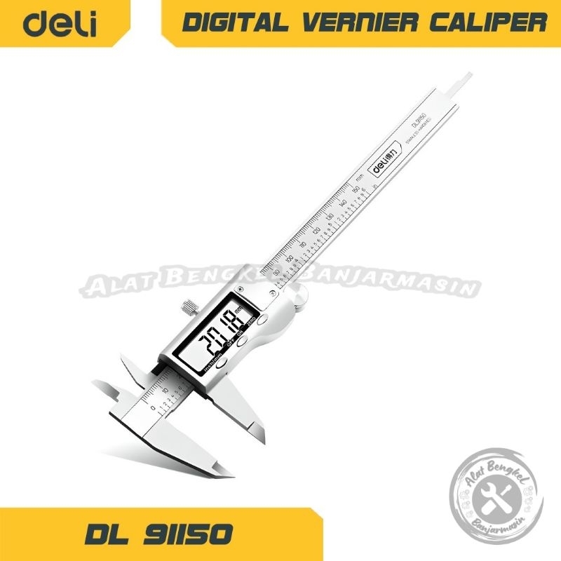 SIGMAT DIGITAL BODY BESI "DELI" EDL911550 ||JANGKA SORONG DIGITAL "DELI" 6 INCH (150MM)