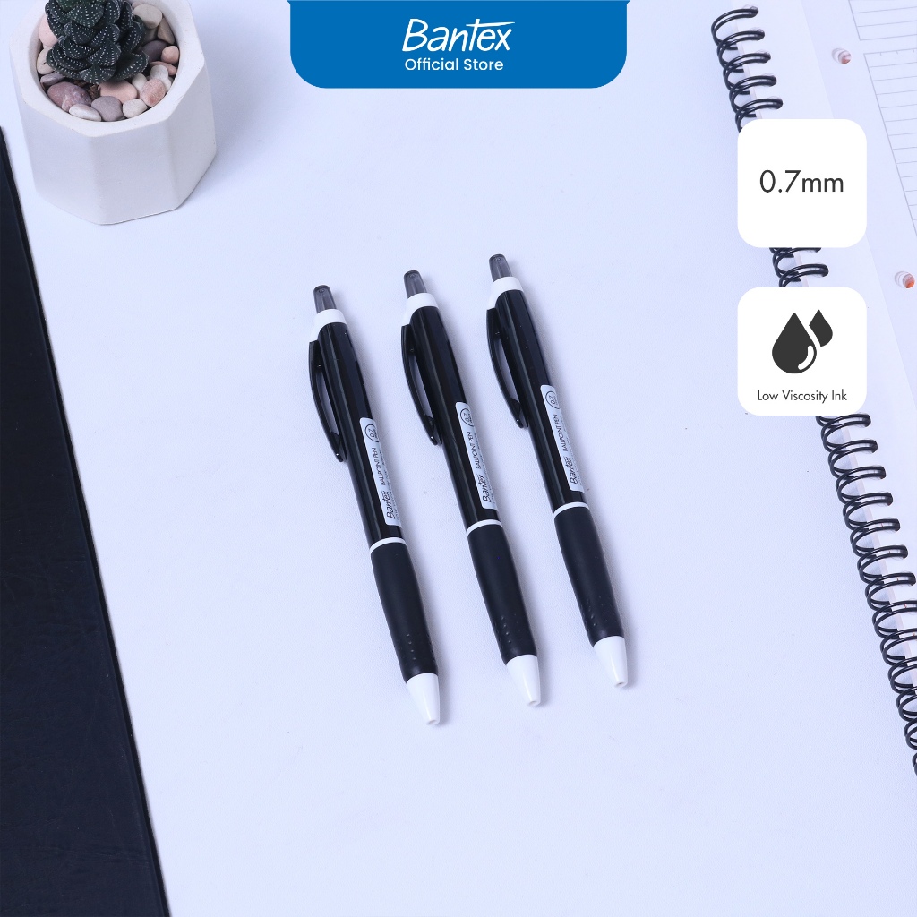 

Bantex Pulpen / Ballpoint 0.7 mm Tinta Viskositas Rendah Pegangan Karet Lembut BG6013
