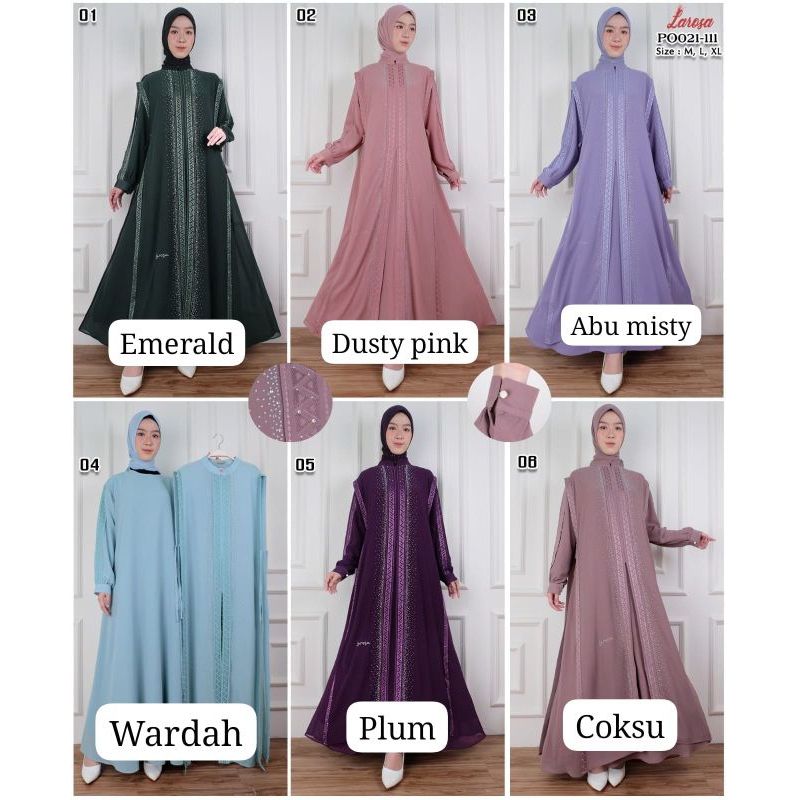SET GAMIS LAROSA BORDIR ORIGINAL 021.111  /  GAMIS LAROSA BORDIR /  DRESS LAROSA BUSANA  MIX  BORDIR