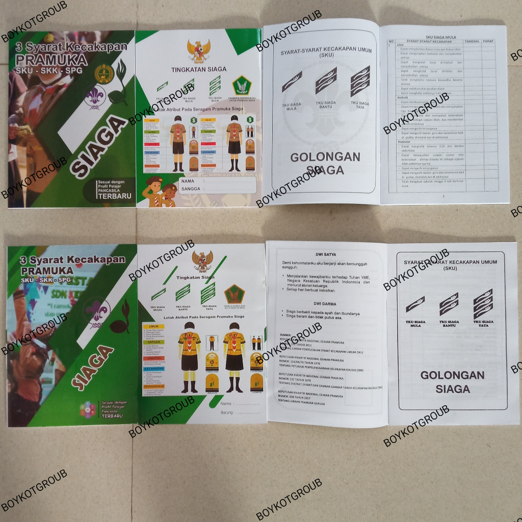 Buku sku skk tkk spg siaga pramuka 3 in 1 buku skk tkk spg 3 in 1 pramuka eceran