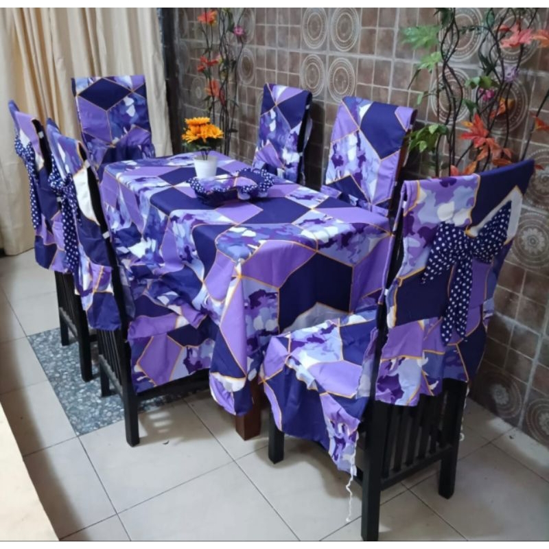 Sarung Kursi 6 Set Taplak Meja Makan